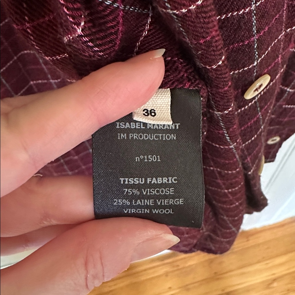 Isabel Marant Étoile Longline Plaid Button-Down Shirt - Picture 5 of 6